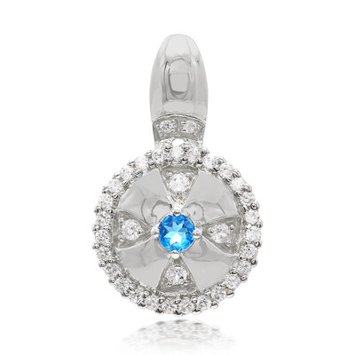 Colgante en plata con Apatita azul neón