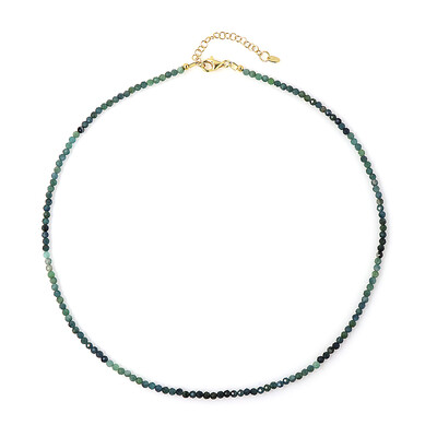 Collar en plata con Turmalina verde-azul