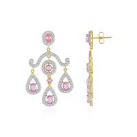Pendientes en plata con Zafiro rosa de Madagascar