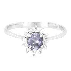 Anillo en plata con Iolita de Madagascar