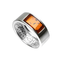Anillo en plata con Ámbar báltico