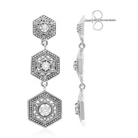 Pendientes en plata con Topacio blanco
