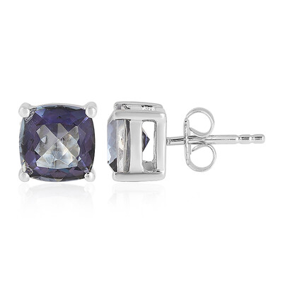 Pendientes en plata con Cuarzo Místico azul