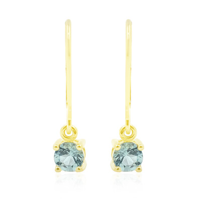 Pendientes en oro con Turmalina nigeriana paraiba