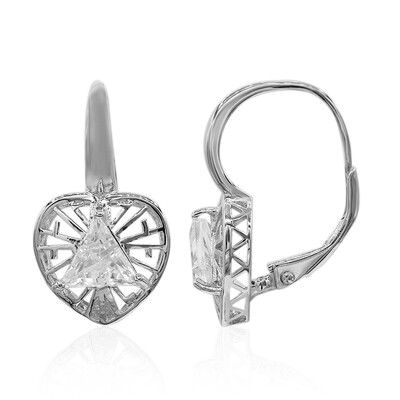 Pendientes en plata con Topacio blanco