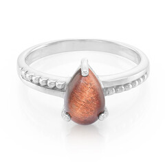 Anillo en plata con Ojo de tigre rojo