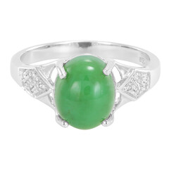 Anillo en plata con Crisoprasa imperial