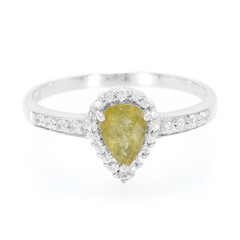 Anillo en plata con Turmalina cuprífera