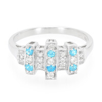 Anillo en plata con Apatita azul neón