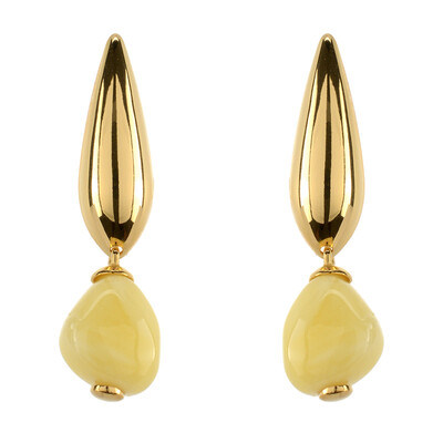 Pendientes en plata con Ámbar báltico Milky (dagen)