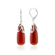 Pendientes en plata con Ágata roja