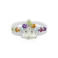 Anillo en plata con Amatista verde