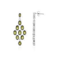 Pendientes en plata con Moldavita