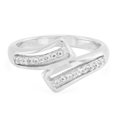 Anillo de hombre en plata con Zafiro blanco