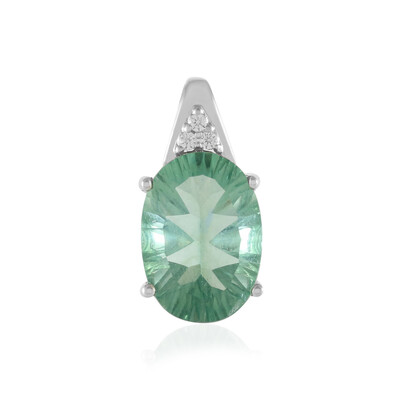 Colgante en plata con Fluorita verde