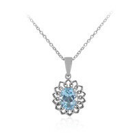 Collar en plata con Topacio azul cielo