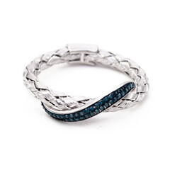 Anillo en plata con Diamante azul