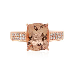 Anillo en oro con Morganita durazno