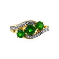 Anillo en plata con Diópsido de Rusia
