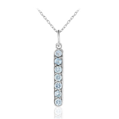 Collar en plata con Zircón azul
