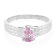 Anillo en plata con Zafiro de Ceilán rosa