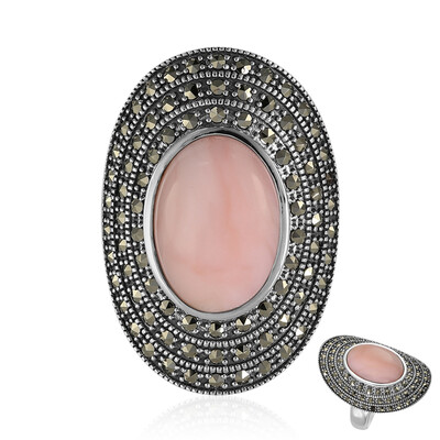 Anillo en plata con Ópalo rosa (Annette classic)