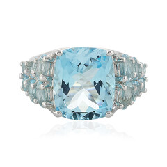 Anillo en plata con Topacio azul cielo