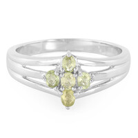Anillo en plata con Turmalina cuprífera