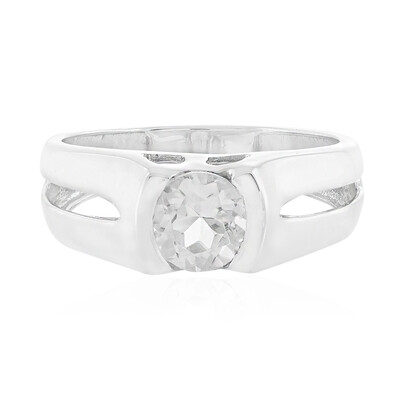 Anillo de hombre en plata con Cuarzo blanco