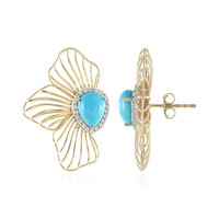 Pendientes en oro con Turquesa bella durmiente (Ornaments by de Melo)