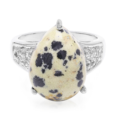 Anillo en plata con Jaspe Dálmata