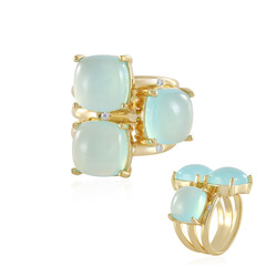 Anillo en plata con Calcedonia azul