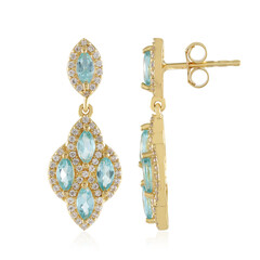 Pendientes en plata con Apatita azul