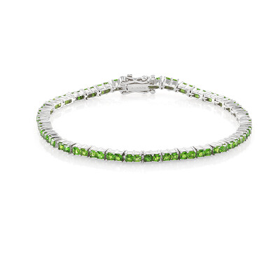 Brazalete en plata con Diópsido de Rusia