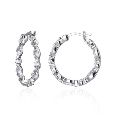 Pendientes en plata con Topacio blanco
