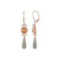 Pendientes en plata con Piedra de luna plateada (KM by Juwelo)