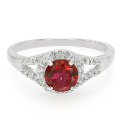 Anillo en plata con Topacio cereza