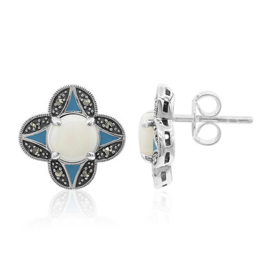Pendientes en plata con Ópalo blanco