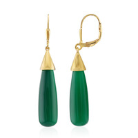 Pendientes en plata con Ágata verde