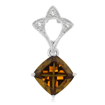 Colgante en plata con Cuarzo cognac