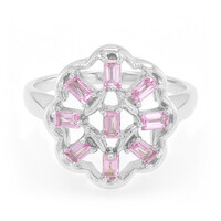 Anillo en plata con Zafiro de Ceilán rosa