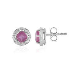 Pendientes en plata con Zafiro rosa de Madagascar
