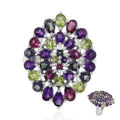 Anillo en plata con Amatista de Zambia