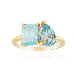 Anillo en plata con Topacio azul cielo