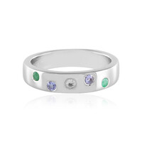 Anillo en plata con Esmeralda de Brasil