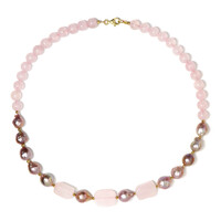 Collar en plata con Cuarzo rosa