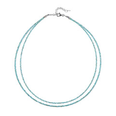 Collar en plata con Apatita azul neón