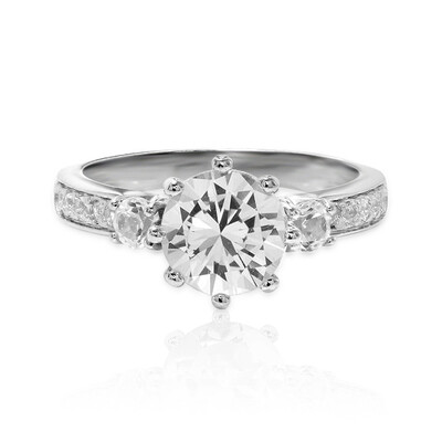 Anillo en plata con Topacio blanco