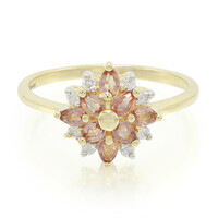 Anillo en oro con Zafiro Padparascha no calentado