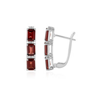 Pendientes en plata con Granate de Mozambique